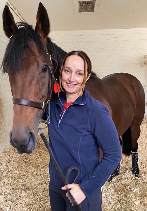 Chartered physiotherapist Kate Hesse with Mishriff