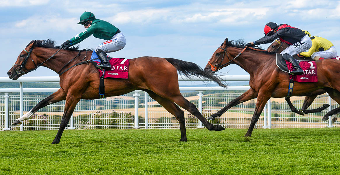Nashwa and Hollie Doyle winning the Nassau Stakes 2022 (Courtesy of Michael Harris)
